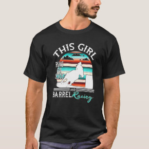 Serape Horse Barrel Racing This Girl Runs On Jesus T-Shirt