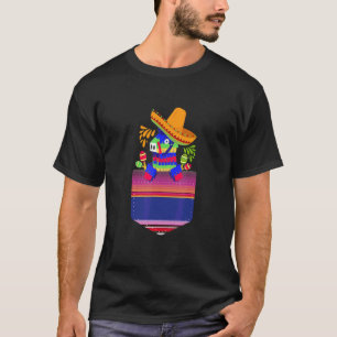 Serape Pocket Pinata Mexican Fiesta Party T-Shirt