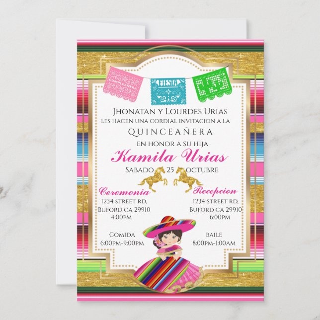Serape Quince Invitation (Front)