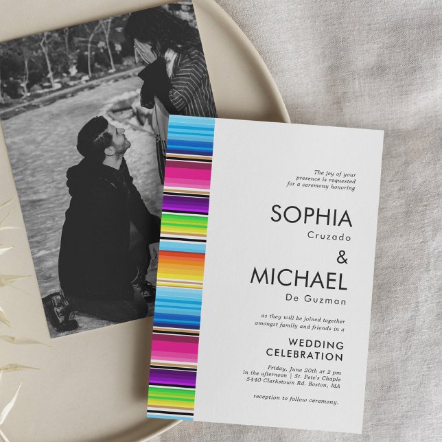 Serape Spring Stripes | Wedding Invitation  (Creator Uploaded)