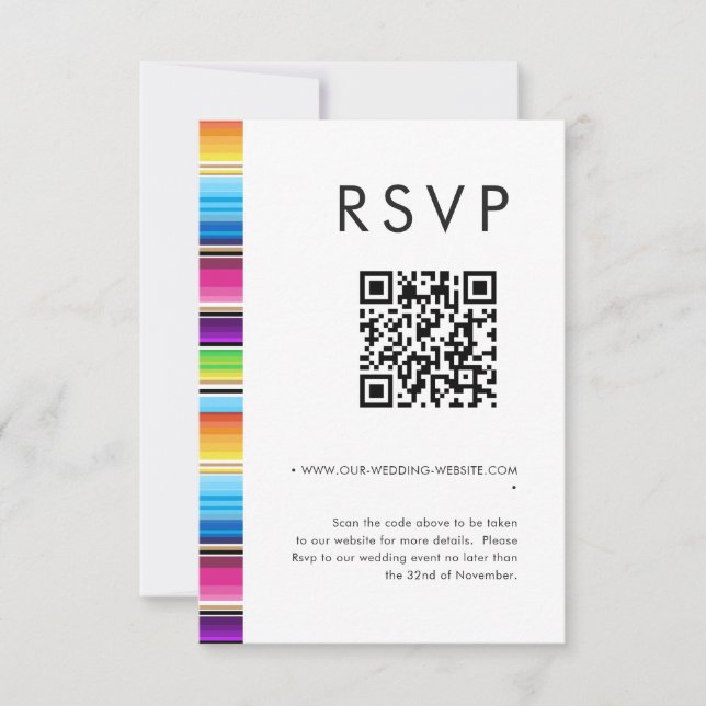 Serape Spring | Wedding QR code RSVP Invitation (Front)