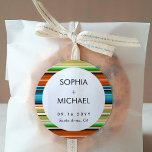 Serape Summer | Minimal Wedding  Classic Round Sticker<br><div class="desc">A set of round and colourful serape pattern wedding stickers in an open and minimal style reminiscent of the colours of the summer time.</div>