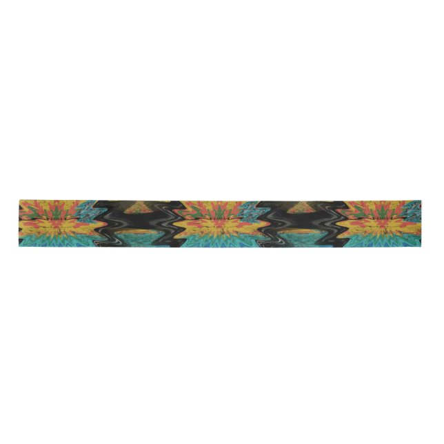 Serape Tribal Southwest Red Pattern Satin Ribbon (Front)