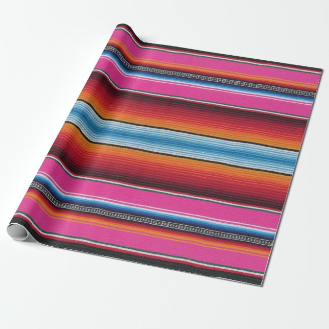 Serape wrapping paper   Pink (Unrolled)