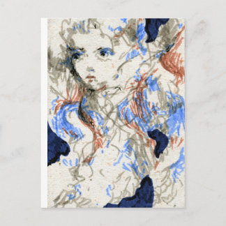 Seraph Ink Pen Drawing Postcard