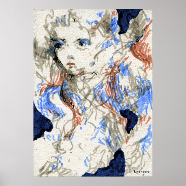 Seraph Ink Pen Drawing Poster (Front)