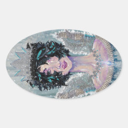 Seraph Tristana Melancholy Guardian Angel Oval Sticker