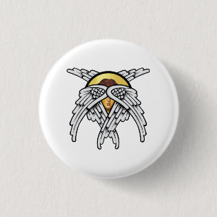 Seraphim Angel Silver 3 Cm Round Badge