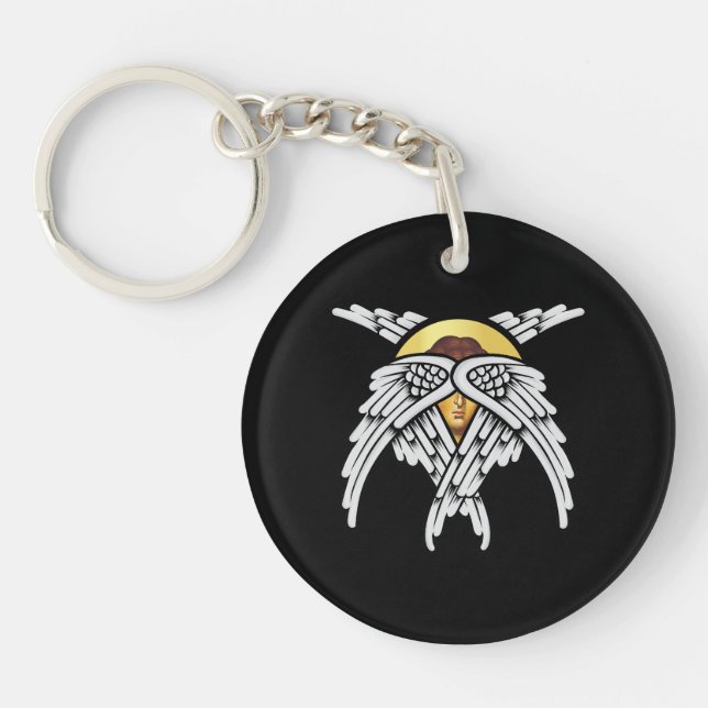 Seraphim Angel Silver Key Ring (Front)