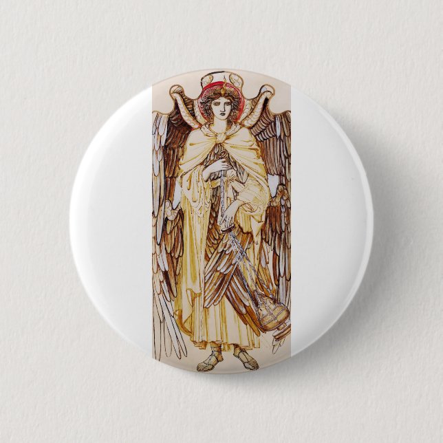 Seraphim Angel surround the Divine Throne 6 Cm Round Badge (Front)