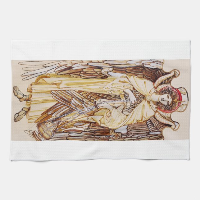 Seraphim Angel surround the Divine Throne Tea Towel (Horizontal)
