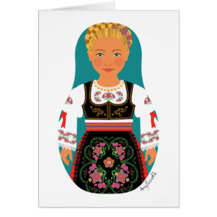 Serb Blonde Matryoshka Card
