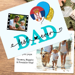 Serbia Best Dad Ever Photo Card, Flag, Father's Card