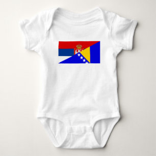 serbia bosnia Herzegovina flag country half symbol Baby Bodysuit