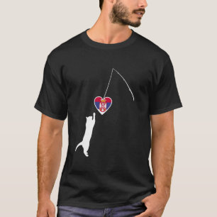 Serbia Cat Design Serbian Flag Srbija Love Cats T-Shirt