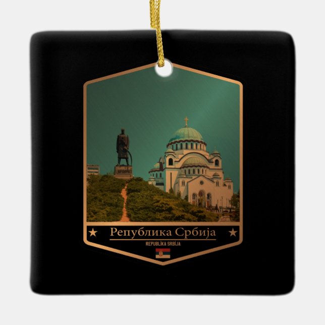 Serbia Ceramic Ornament (Front)