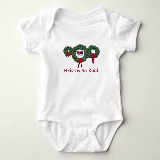 Serbia Christmas 2 Baby Bodysuit (Front)
