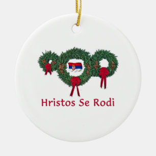 Serbia Christmas 2 Ceramic Tree Decoration
