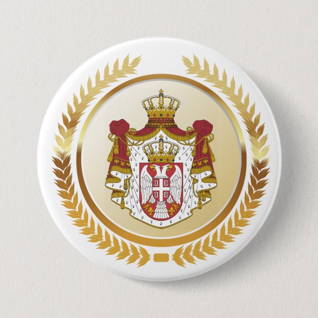 Serbia Coat of Arms 7.5 Cm Round Badge (Front)