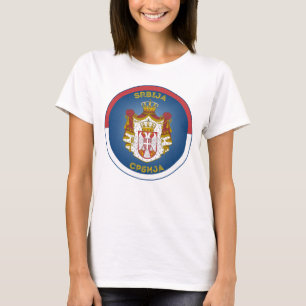Serbia Coat of Arms Circle Shape T-Shirt