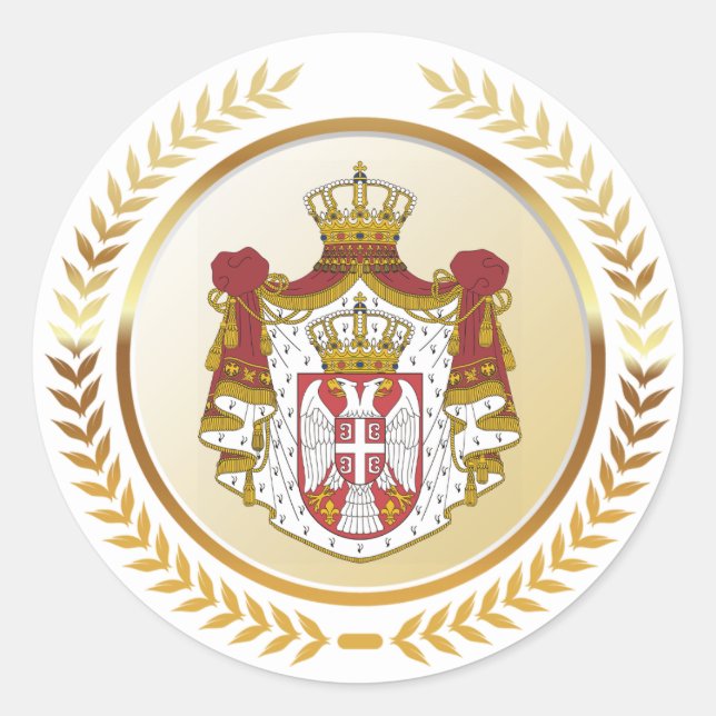 Serbia Coat of Arms Classic Round Sticker (Front)