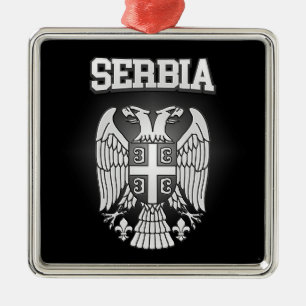 Serbia Coat of Arms Metal Tree Decoration