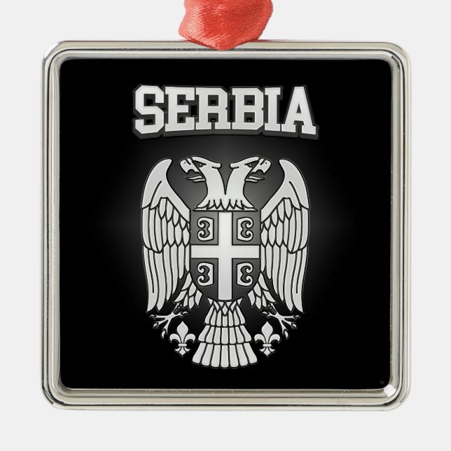 Serbia Coat of Arms Metal Tree Decoration (Front)