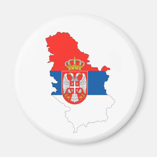 serbia country flag map shape symbol magnet (Front)
