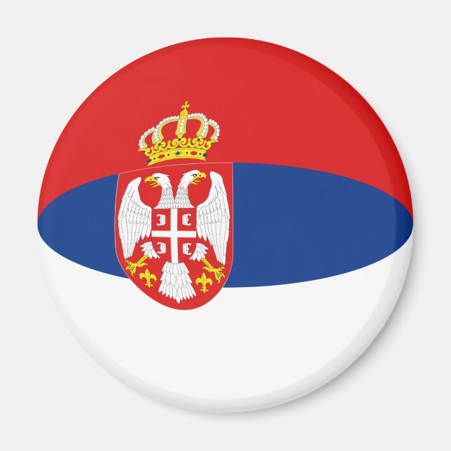 Serbia Fisheye Flag Magnet (Front)