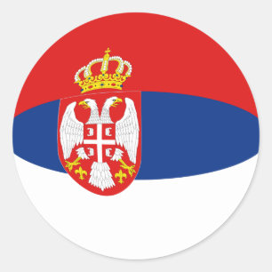 Serbia Fisheye Flag Sticker