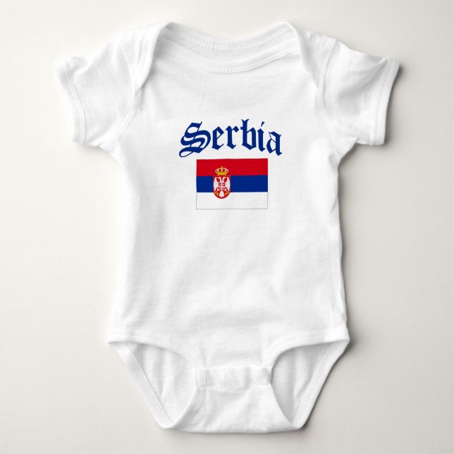 Serbia Flag Baby Bodysuit (Front)