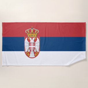 Serbia Flag Beach Towel