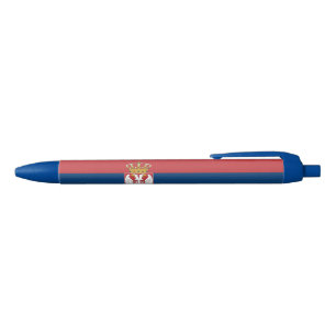 Serbia Flag Black Ink Pen