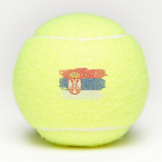Serbia flag brush stroke, national flag tennis balls (Front)