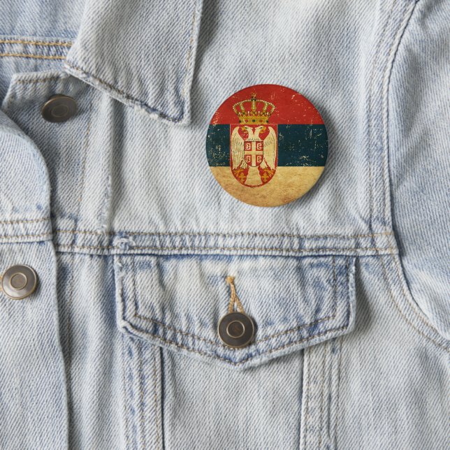 Serbia Flag Button (In Situ)