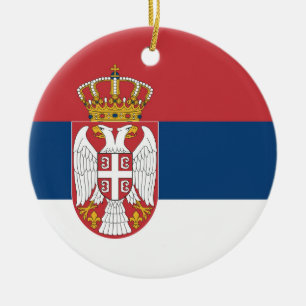 Serbia Flag Ceramic Tree Decoration