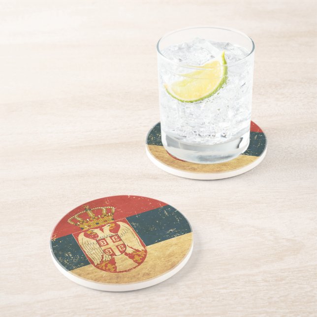 Serbia Flag Coaster (Side)
