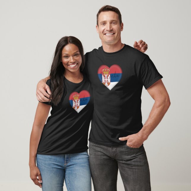 Serbia Flag Colours Heart T-Shirt (Unisex)