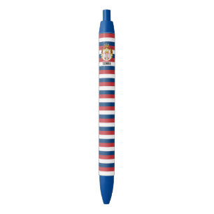 Serbia Flag Cute Patriotic Black Ink Pen