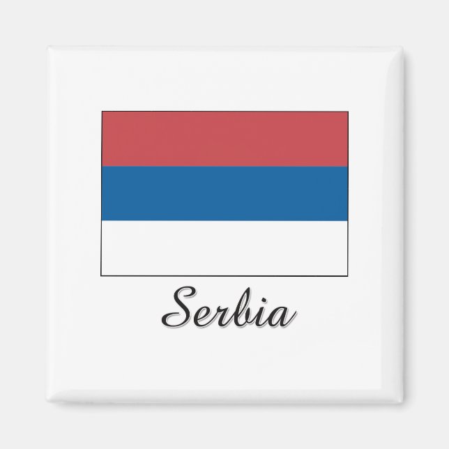 Serbia Flag Design Magnet (Front)