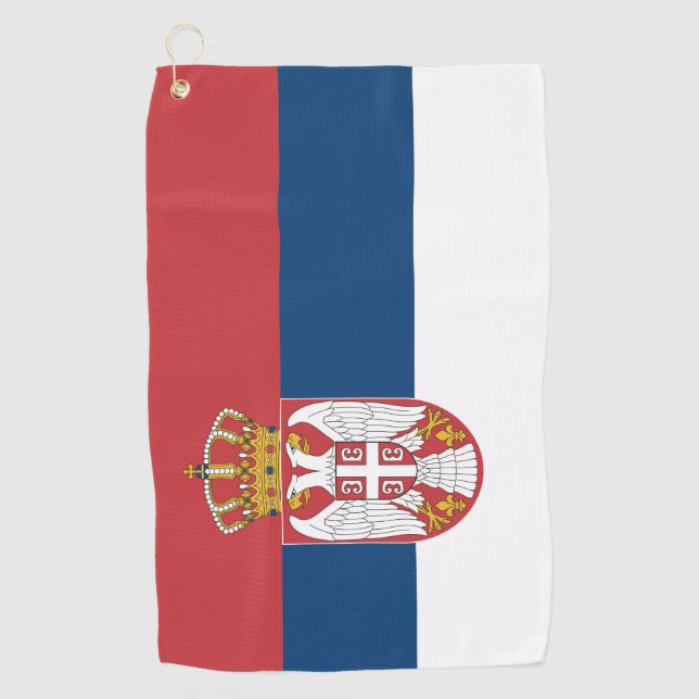 Serbia Flag Golf Towel (Front)