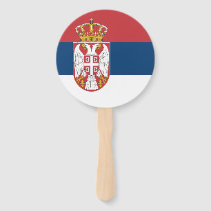 Serbia Flag Hand Fan