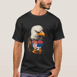 Serbia Flag Heart Eagle Srbija Serbian Pride Serbi T-Shirt