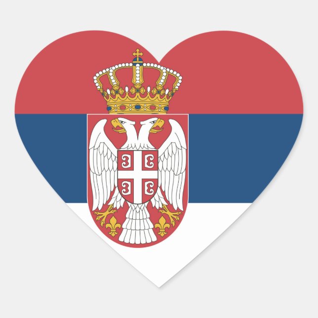 Serbia Flag Heart Sticker (Front)