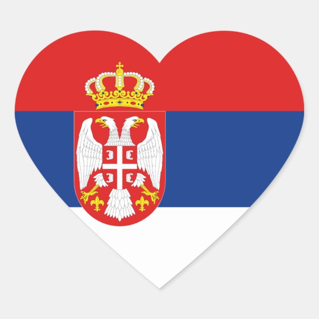 Serbia Flag Heart Sticker (Front)