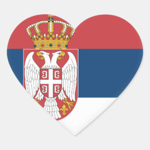 Serbia Flag Heart Sticker