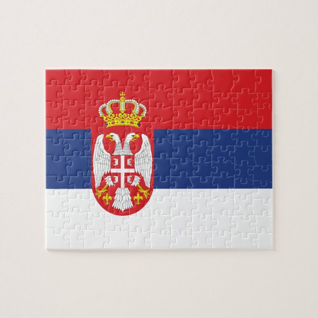 Serbia flag jigsaw puzzle (Horizontal)