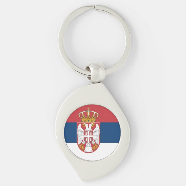 Serbia Flag Key Ring (Front)