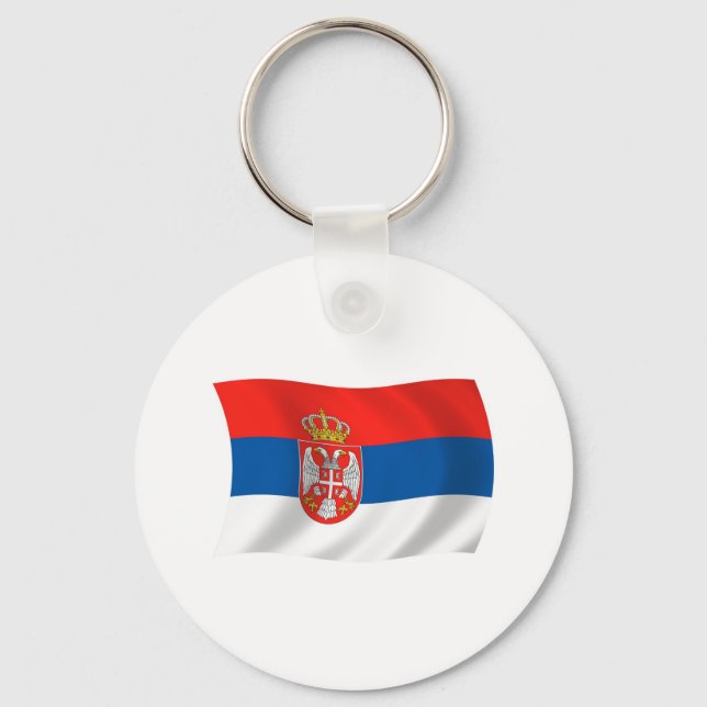 Serbia Flag Keychain (Front)