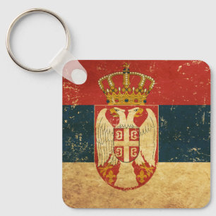 Serbia Flag Keychain 